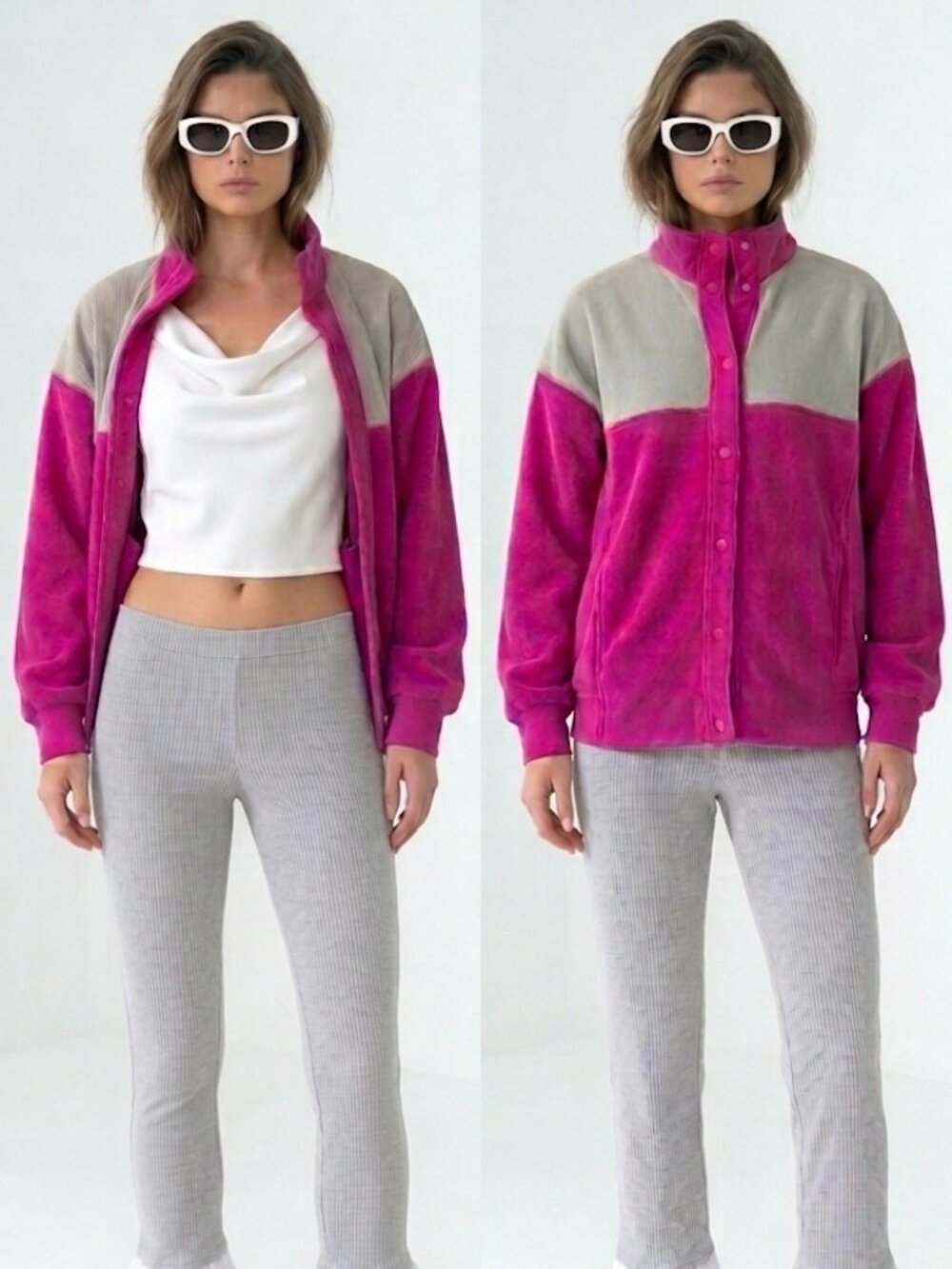 Vintage Reebok snap-front sweater jacket